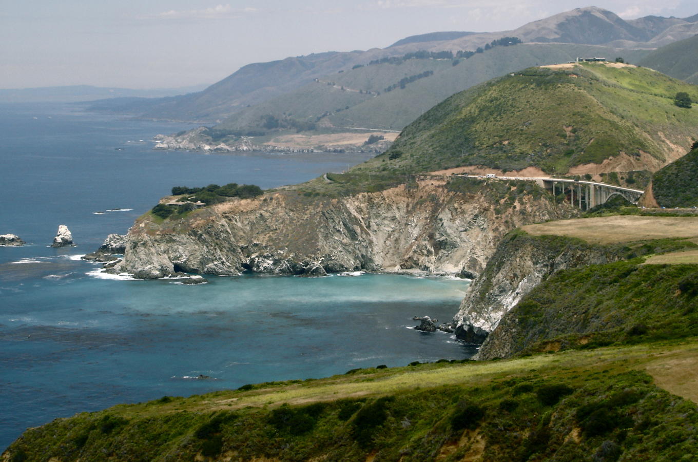 Big Sur coastline: “A View of the Big Sur coast including Bixby bridge.”; California; Big Sur