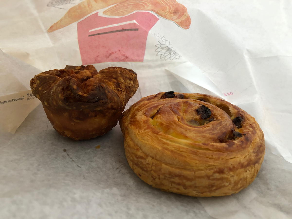 Je ne sais quoi: Kouign Amann and a raisin roll.; Washington, DC; pastries