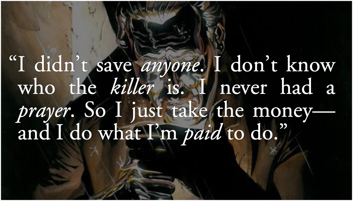 Astro City: I do what I’m paid to do: Astro City, Tarnished Angel: “I do what I’m paid to do.”; Astro City; despair