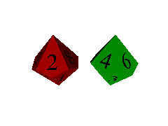 Ten-sided die with numbers