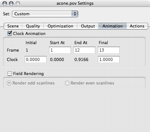 POV-Ray Animation Preference