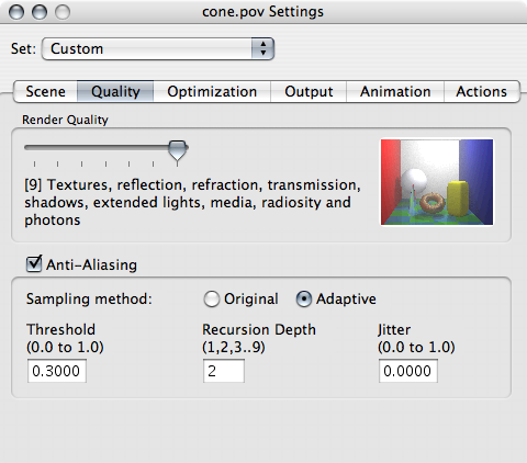 POV-Ray Quality Preference