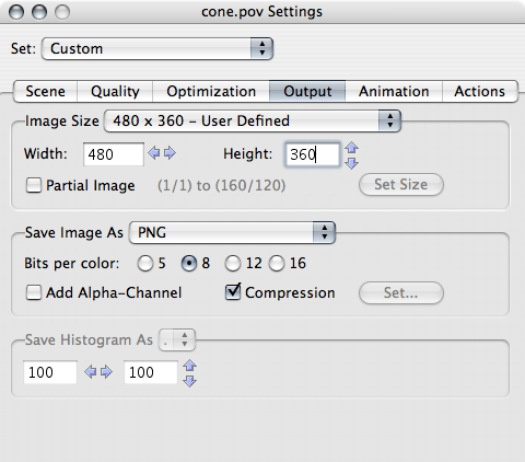 POV-Ray Scene Size Preference