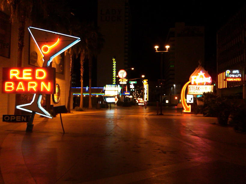 Restored Neon Signs Fremont Street Las Vegas: Restored signs from the Neon Museum Las Vegas along the Fremont Street Experience.; Las Vegas; neon