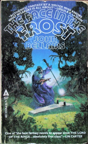 The Face in the Frost: Cover image of the 1969 Ace paperback of John Bellairs The Face in the Frost.; fantasy; book