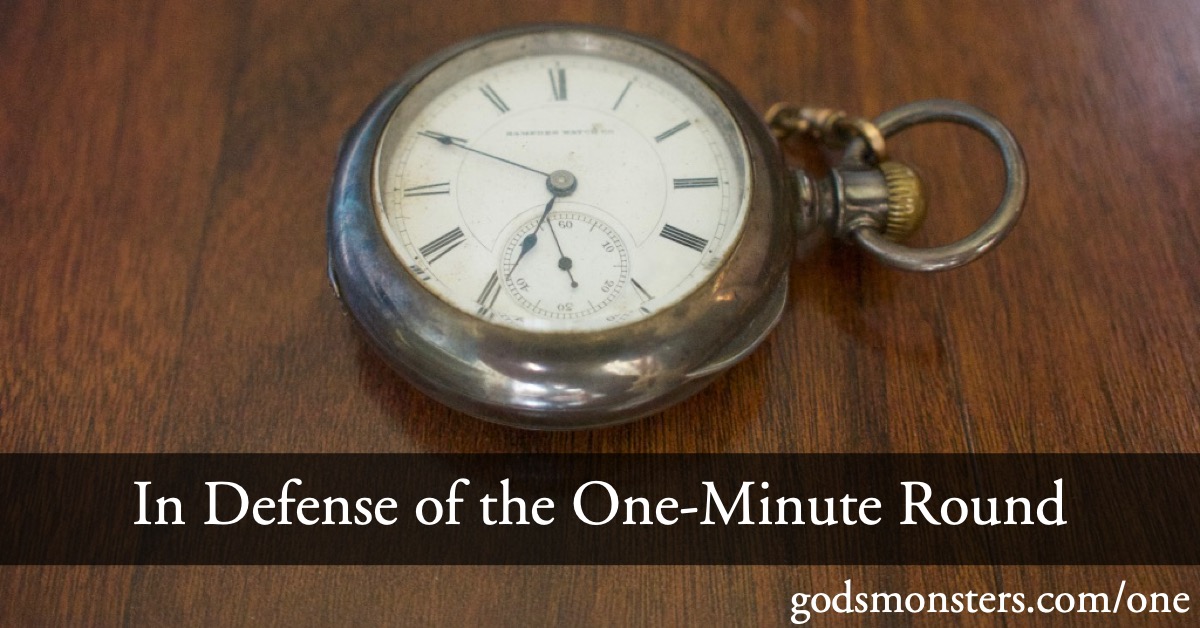 In defense of the one-minute round: “In Defense of the One Minute Round” social media image.; Dungeons & Dragons; Dungeons and Dragons; rounds; turns
