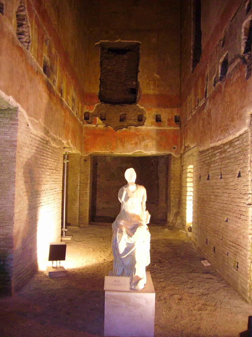 Muse in the Domus Aurea: “Statue of a muse in the newly reopened Domus Aurea, Rome. February 2007.”; Rome; palaces; muse