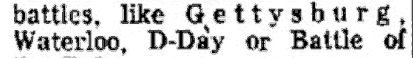 Gettysburg justification: January 4, 1970, Beckley Post-Herald, odd spacing for full justification on the word “Gettysburg”.; newspapers; computer history