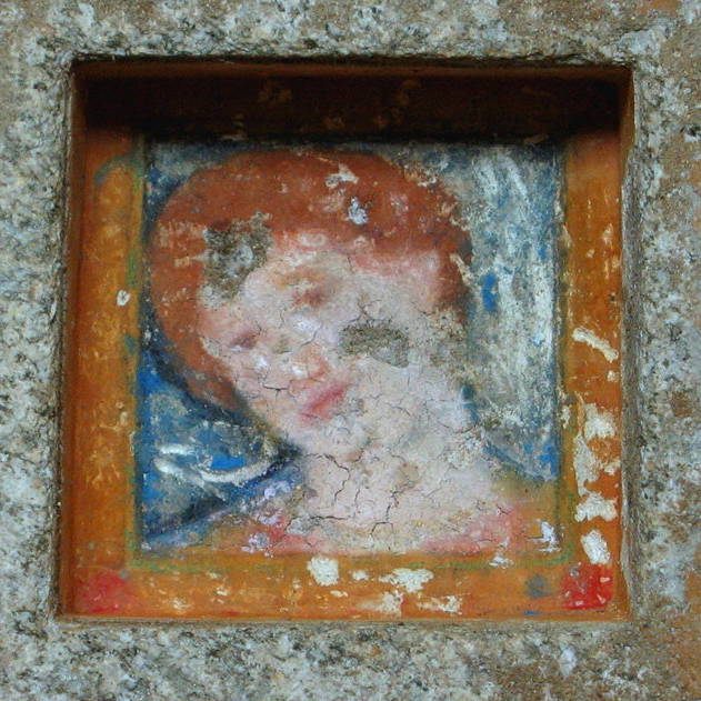 Ostrusha Mound fresco: “A fresco of a noble woman with golden necklace and earrings on the ceiling of the main chamber in the Ostrusha Mound near Kazanlak, Bulgaria.”