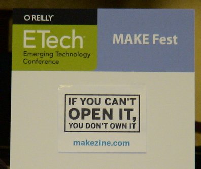Open it Own it: Open it Own it on No second chances at ETech 2007