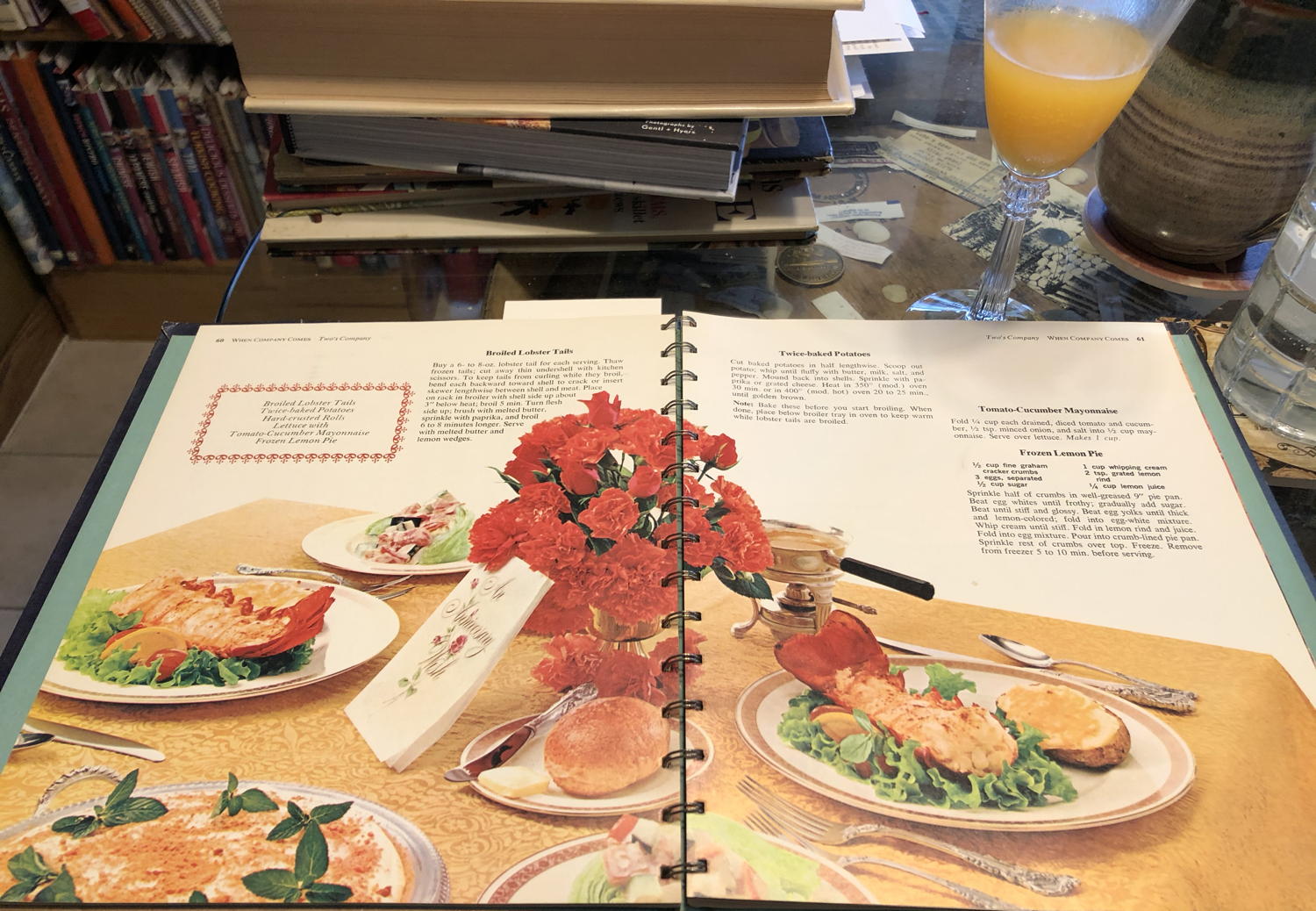 Two’s Company: Betty Crocker’s “two’s company” spread for when the company coming is your spouse.; cookbooks; seafood; pie