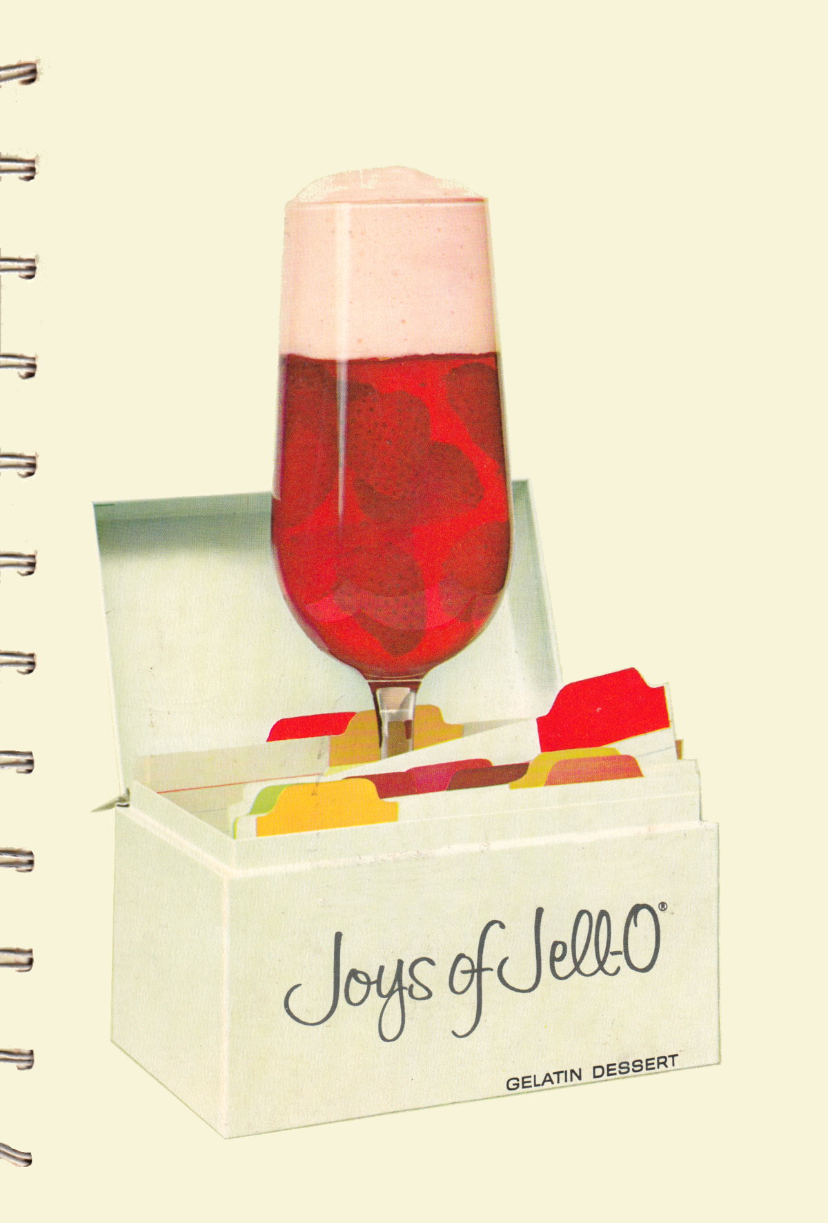 Joys of Jell-O: The cover to the 1963 Joys of Jell-O from General Foods.; cookbooks; gelatin