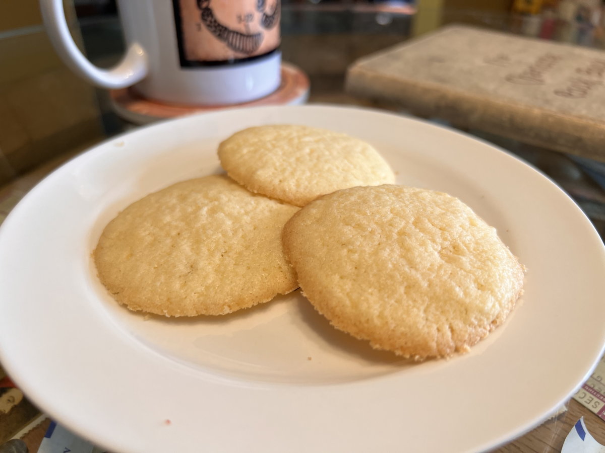 White cookies #1: White cookies #1 from the 1893 Charlotte Cook Book.; eggs; cookies