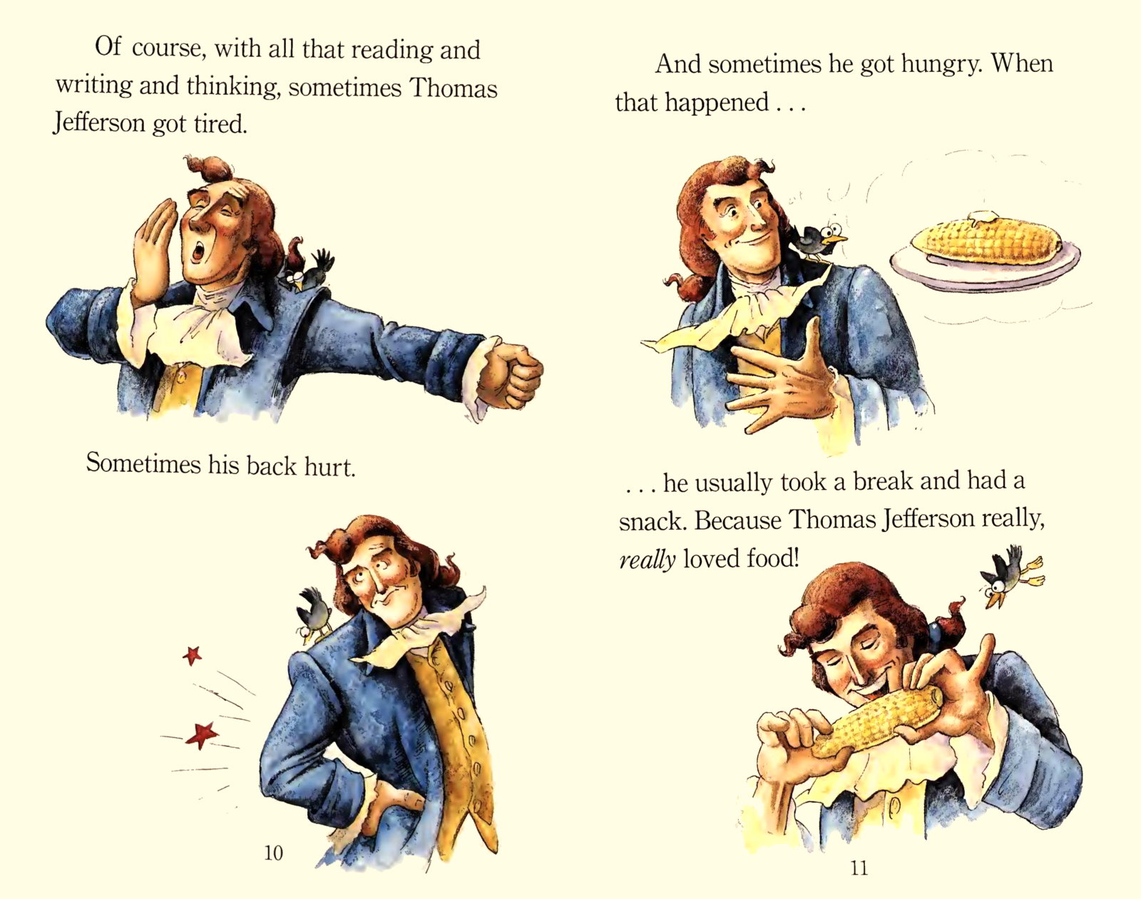 Thomas Jefferson’s Feast sample page: Sample page from Thomas Jefferson’s Feast by Frank Murphy and Richard Walz.; Thomas Jefferson; corn