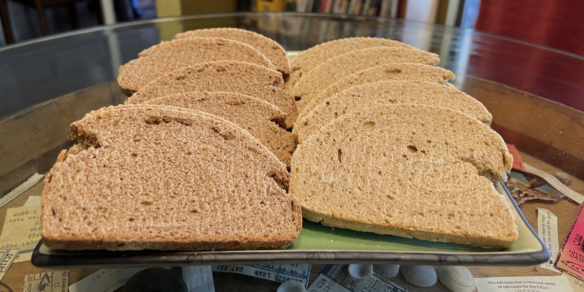 Salt-rising bread slices