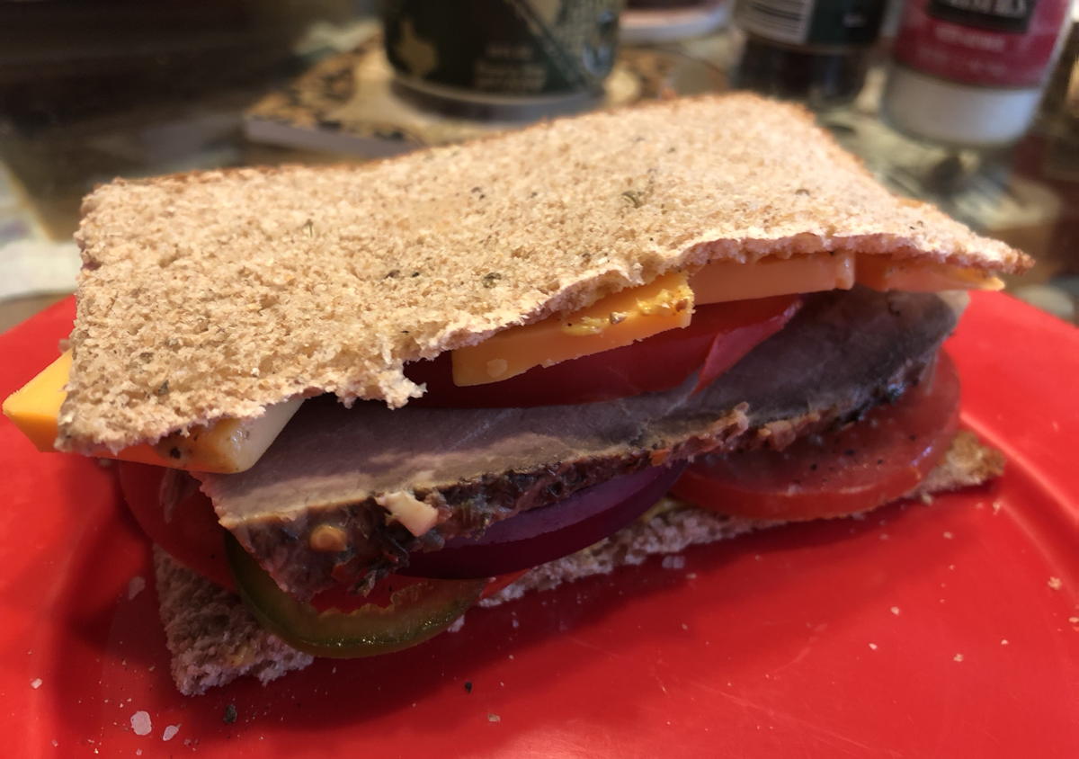 Roast Beef Sandwich: A roast beef sandwich on seeded rye.; sandwiches; rye; beef