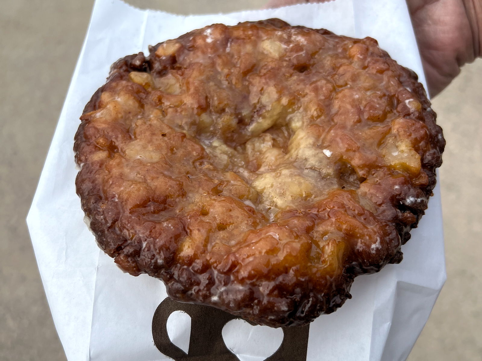 Mason Donuts Apple Fritter: An apple fritter from Mason Donuts in Mason, Texas.; donuts; Texas State Highway 29; SH 29; Mason, Texas; apple fritters
