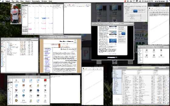 Exposing all windows: Exposing all windows on Using Exposé effectively on Mac OS X