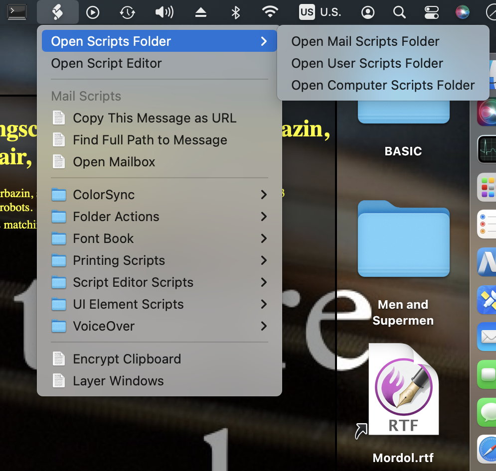 Mail Scripts Folder: Open Mail’s Scripts Folder to place scripts inside for use in macOS’s Mail app.; AppleScript; macOS Mail