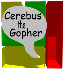 Cerebus the Gopher logo
