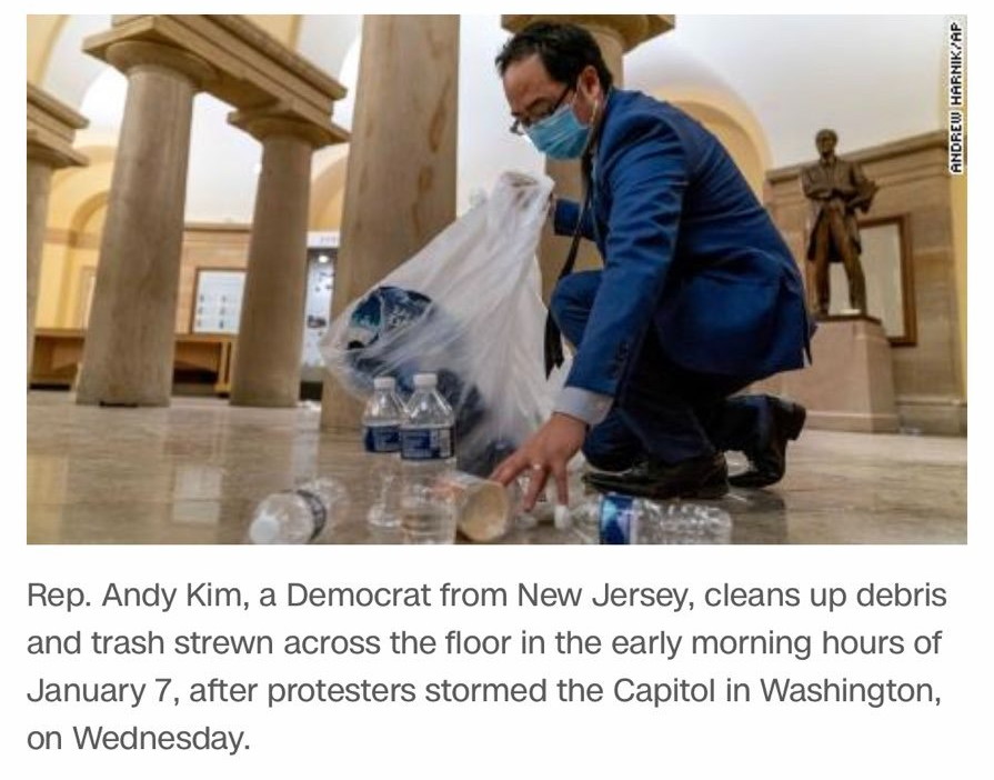 Cleanest riot ever: Democrat Andy Kim stages a very clumsy photo-op at the Capitol.; Democrat-media complex; Trump rally
