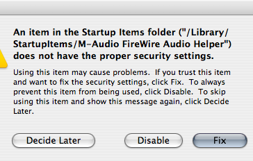 M-Audio Security Fix: M-Audio Security Fix on M-Audio FireWire Audiophile