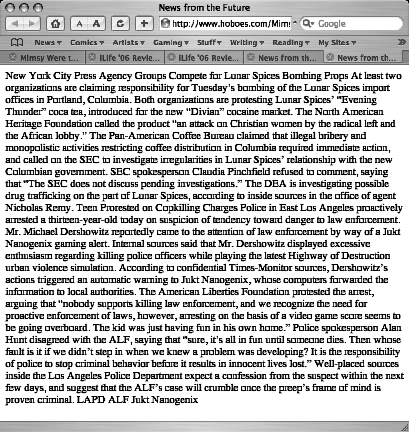 iWeb Alternative Browser Example: iWeb Alternative Browser Example on iLife ’06 Review: The Good and the Ugly