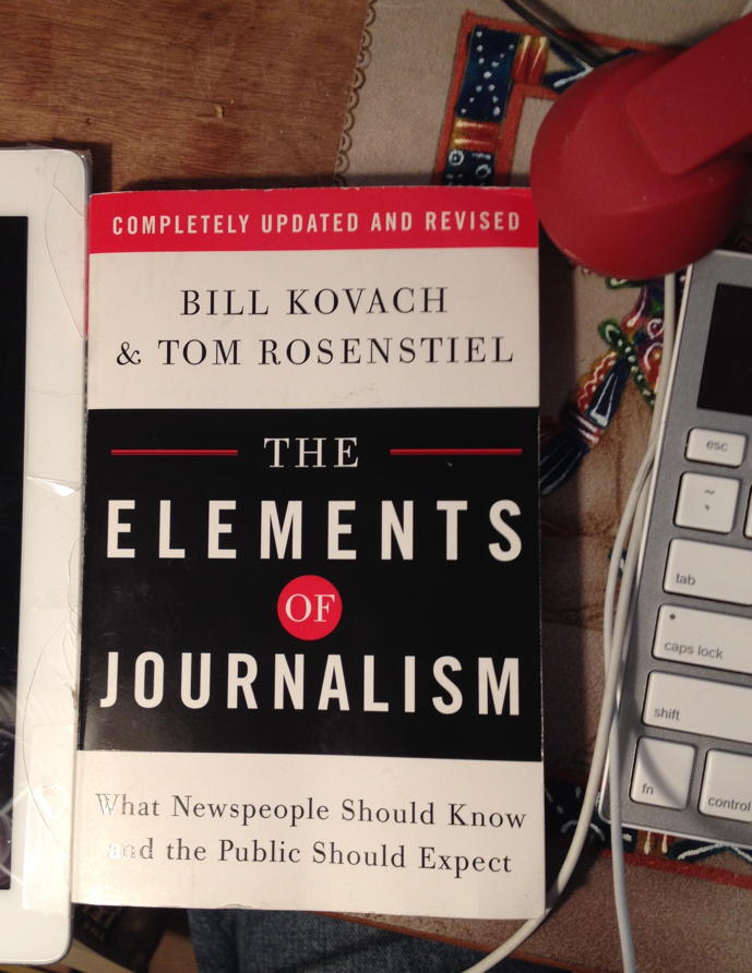 The Elements of Journalism: Book cover for The Elements of Journalism.; journalism; book