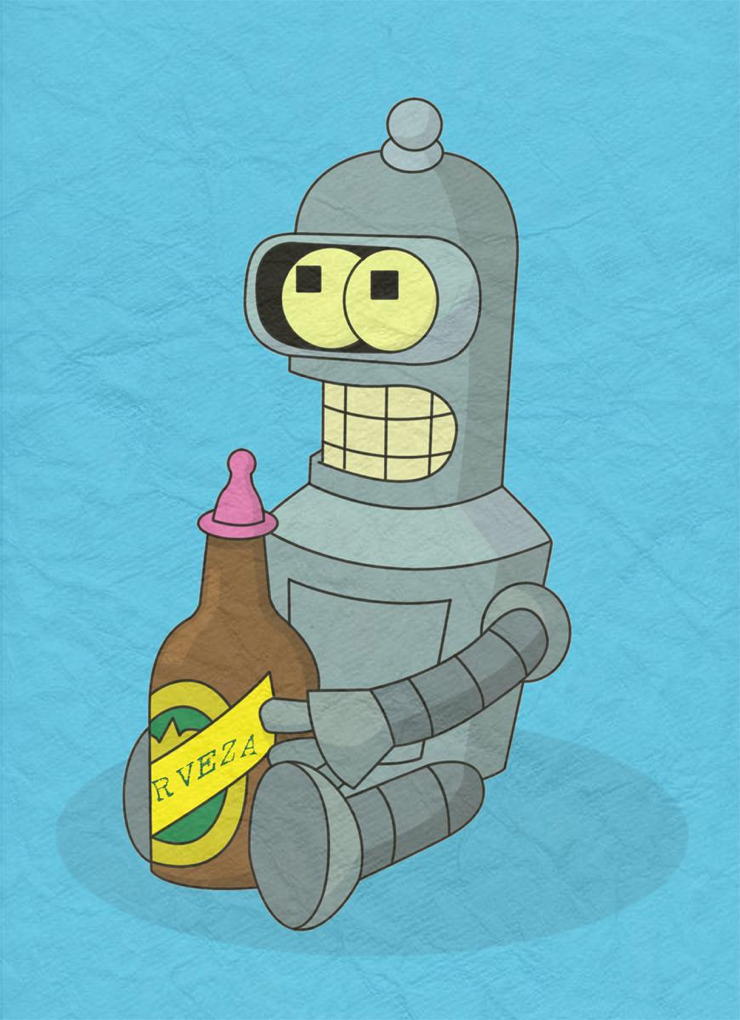 Baby Bender: Baby Bender with a Beer.; beer; Futurama