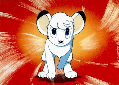 Kimba the White Lion: Kimba the White Lion moving forward.; cartoon