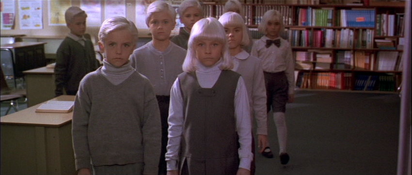 Village of the Damned classroom: The Midwich Cuckoos in Village of the Damned, in a classroom.; horror; movie