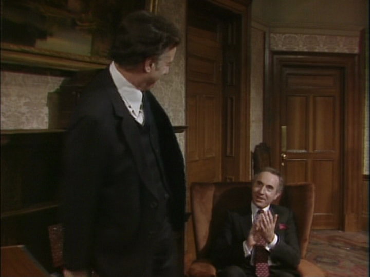 Congratulated by the servant: Jim Hacker is congratulated by Humphrey Appleby for saying nothing very well.; British; bureaucracy; television show