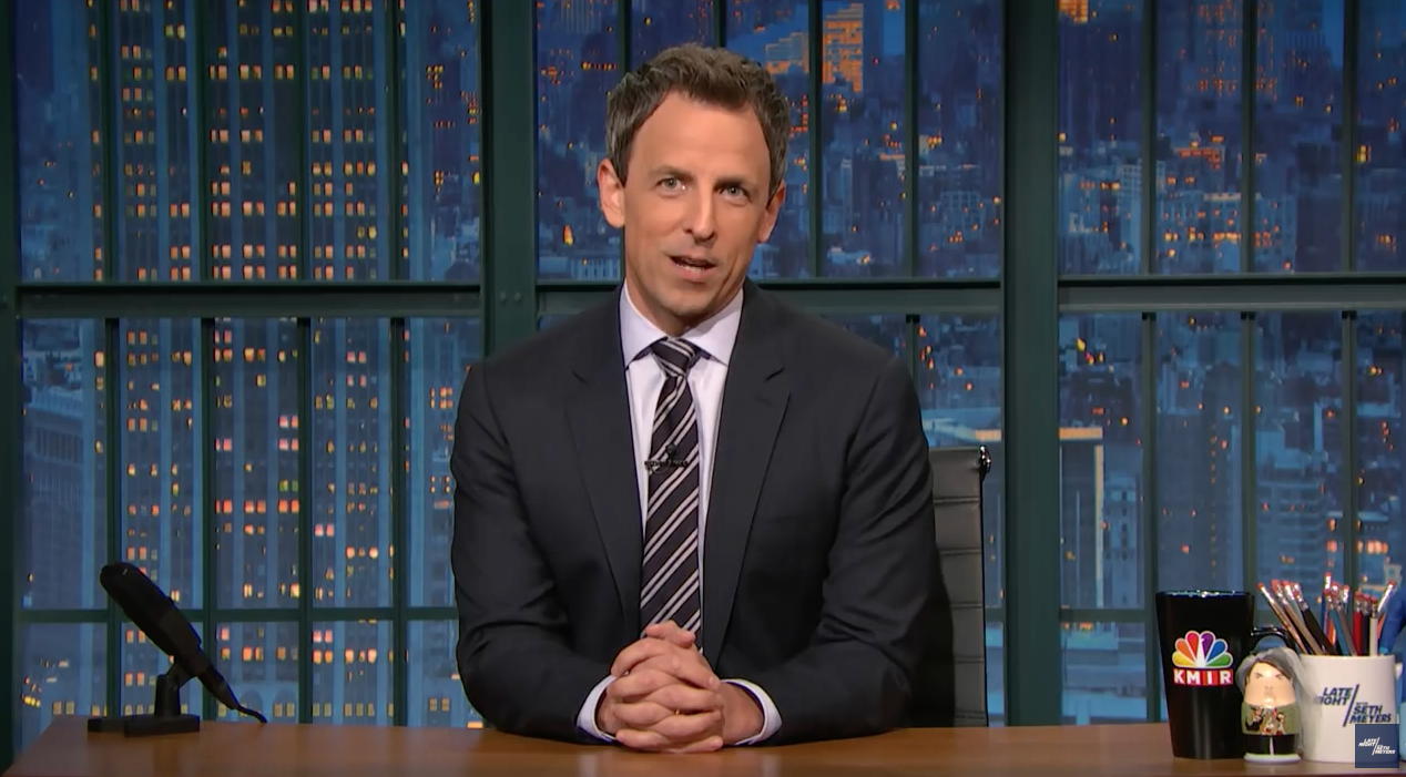 Seth Meyers on Late Night: Late Night with Seth Meyers.; television; comedians; media bias