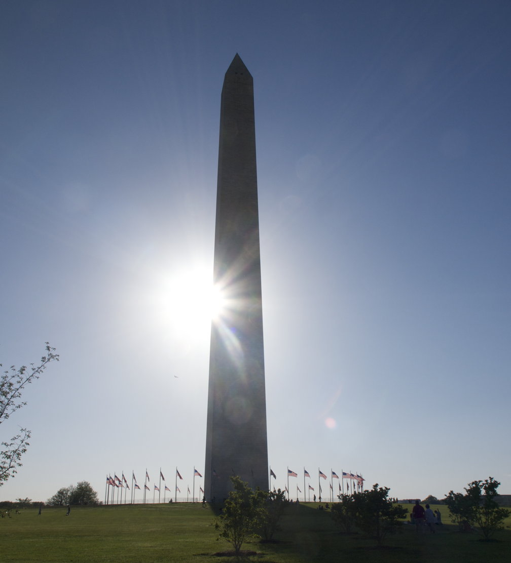 Sunset behind Washington Monument