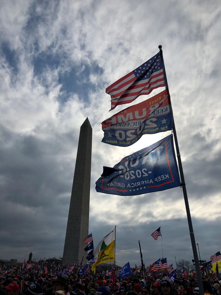 Trump rally: Looking behind me at one point during Trump’s speech, down the National Mall up to the Washington Monument.; Washington, DC; Washington Monument; Trump rally