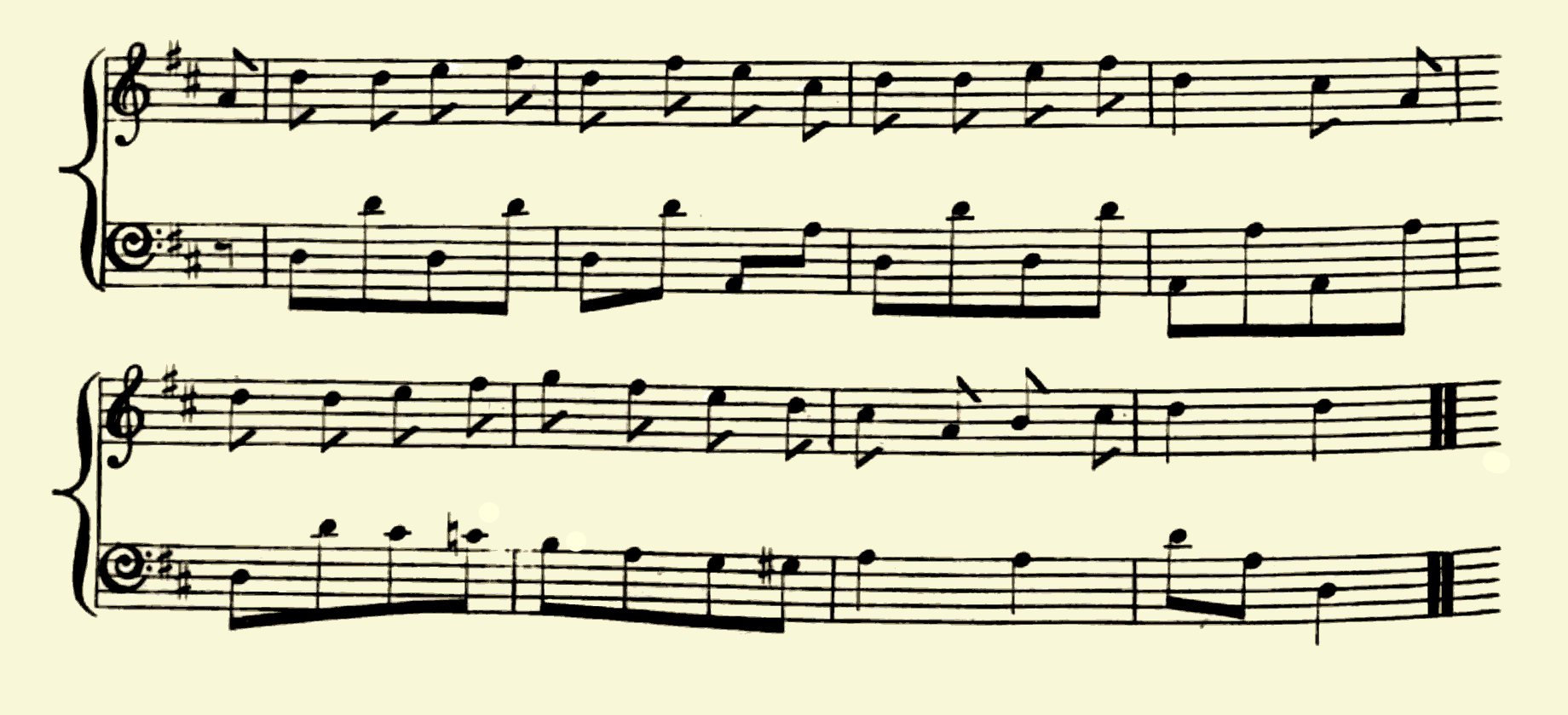 Yankee Doodle melody (verse): An 1830 melody for Yankee Doodle.; Yankee Doodle