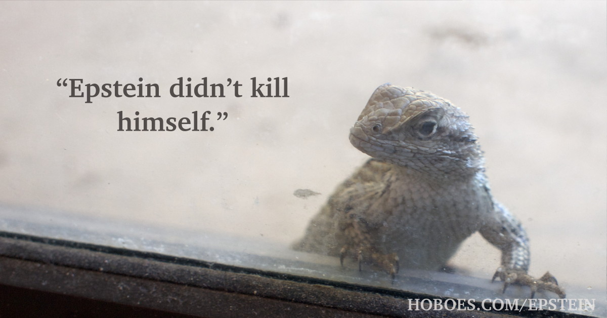 Epstein didn’t kill himself: The lizard says Epstein didn’t kill himself.; memes; Jeffrey Epstein