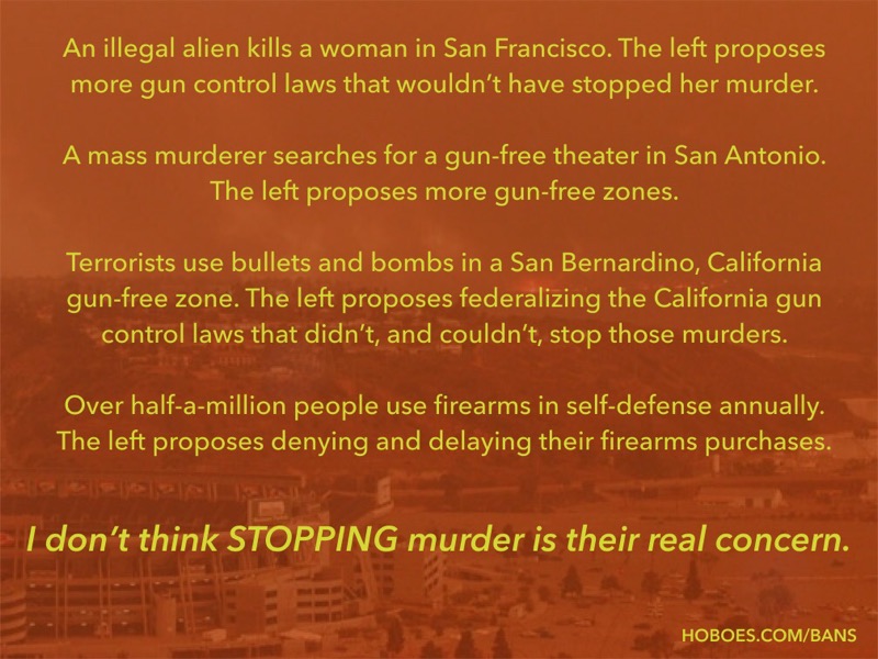 The real concern of gun control: I don’t think stopping murders is their real concern.; gun control; institutional Left; left-wing, the Left, establishment Left; memes