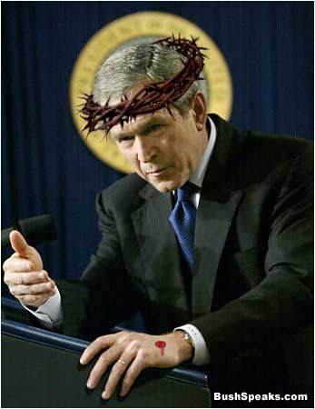 George Bush Crucified: George Bush Crucified on Bush is not God; George W. Bush