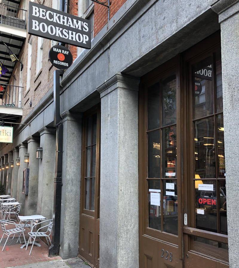 Beckham’s Bookshop storefront: Storefront for Beckham’s Bookshop at 228 Decatur in the French Quarter of New Orleans.; New Orleans; bookstores