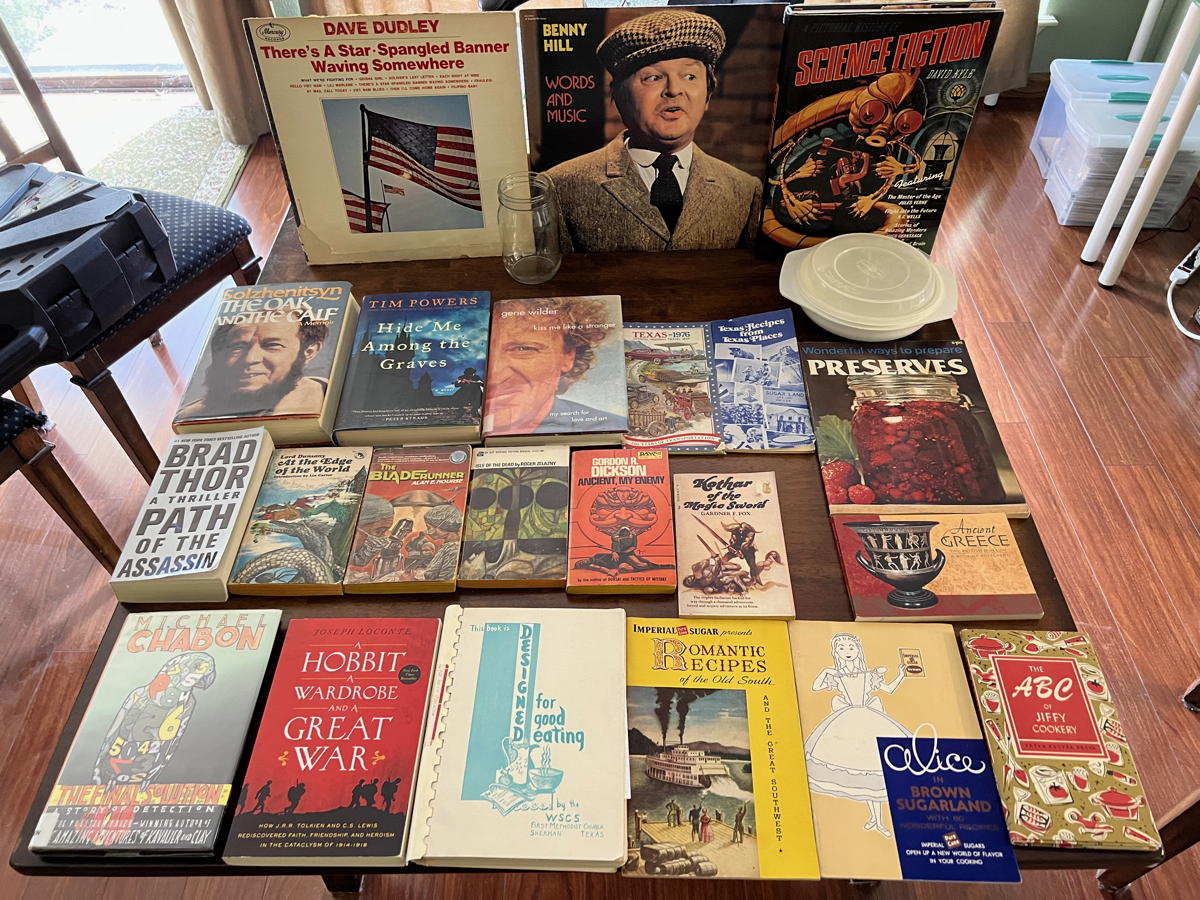 New Braunfels 2022 book haul: The 2022 New Braunfels library book sale produced a real great books haul.; books; book sales; New Braunfels