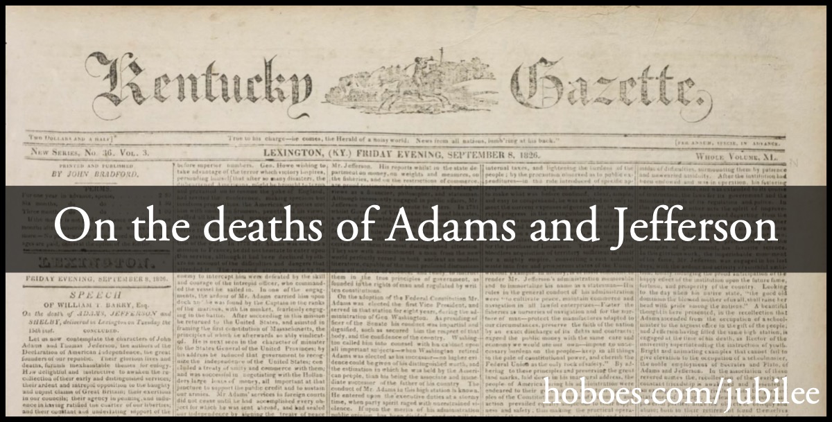 On the Deaths of Adams and Jefferson