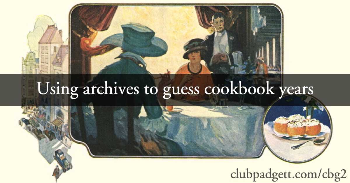 Using archives to date cookbooks social media image
