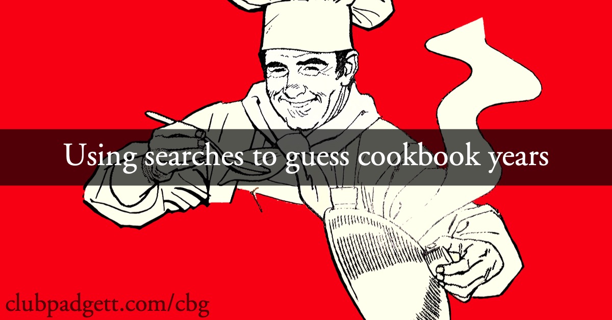 Using searches to date cookbooks