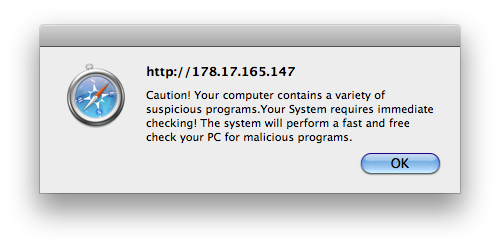 MacDefender Alert box