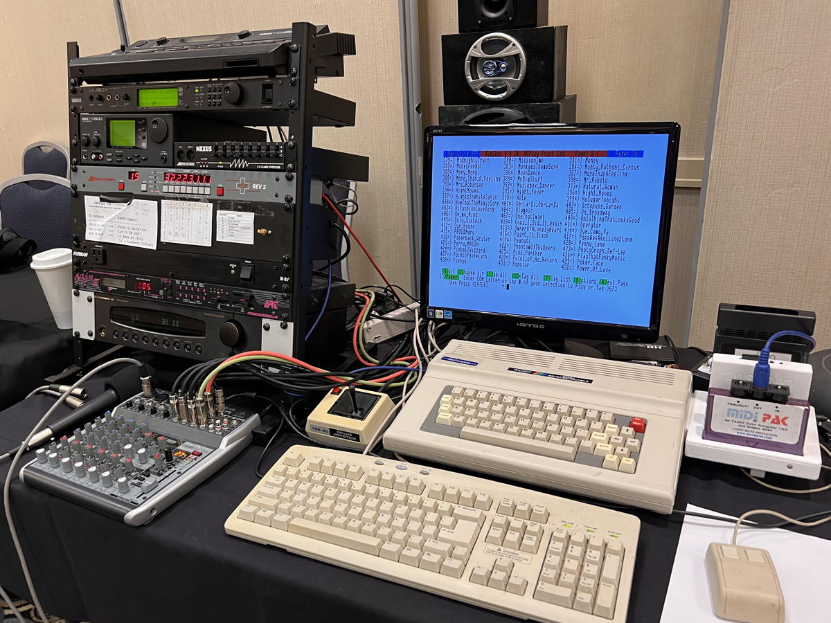 Color Computer 3 MIDI music station: This Color Computer 3 ran the music at the event, including the morning national anthem.; Color Computer; CoCo, TRS-80 Color Computer; MIDI; CoCoFest