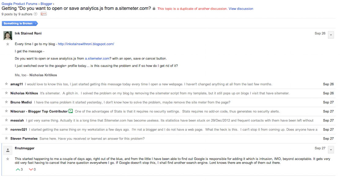 Want to open analytics?: Google Product Forum question about analytics.js trying to open.; Google