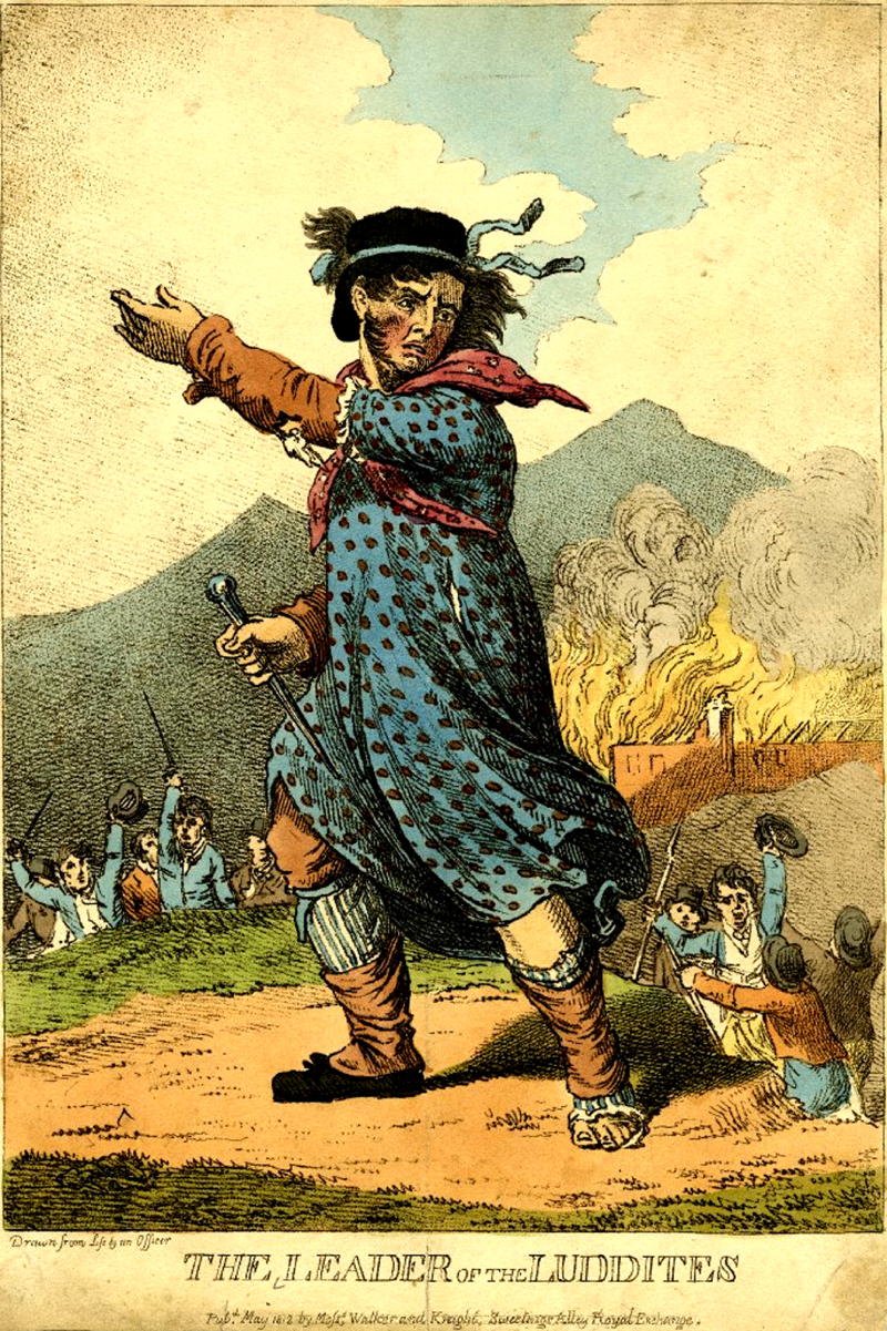 King Ludd: The Leader of the Luddites, Drawn from Life by an Officer. May 1812.; Luddism; King Ludd