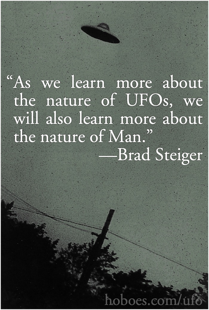 Steiger: UFOs and the Nature of Man (Passaic UFO photo): “As we learn more about the nature of UFOs, we will also learn more about the nature of Man.”—Brad Steiger, UFO Report, December 1976, Beam Me Aboard: UFOs and Astral Travel. Over the Passaic UFO photo.; UFOs; Unidentified Flying Objects; humanity; mankind; Brad Steiger