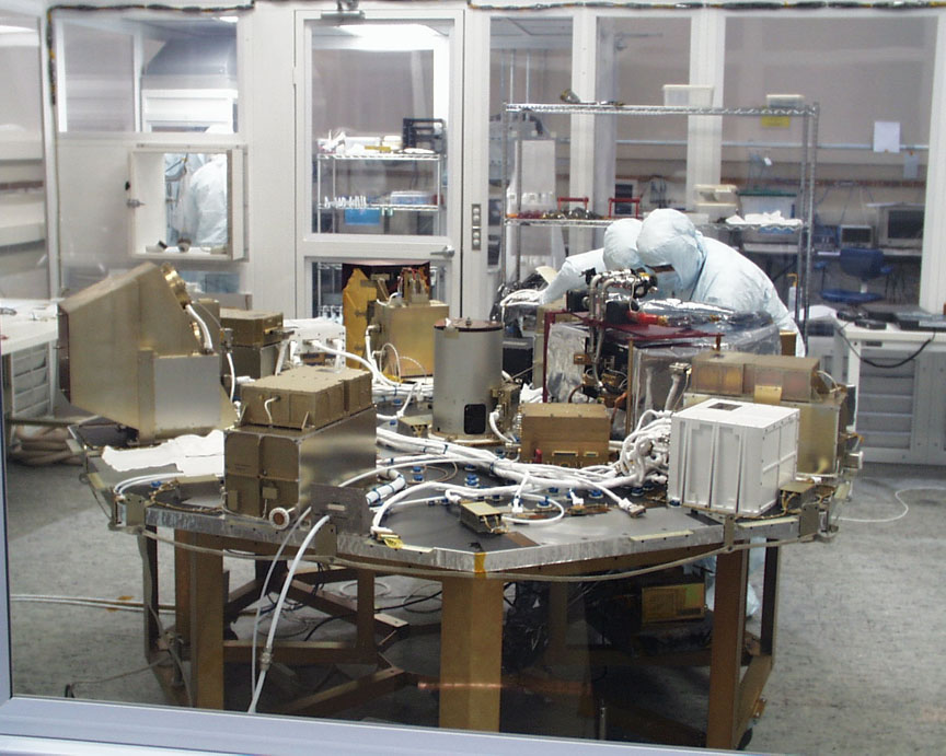 Nasa IMAGE payload: “IMAGE payload deck during integration.”; NASA; satellites